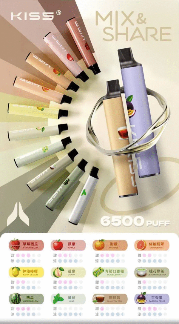 【KIS5鎧斯拋棄式6500口】✨口味變化多達130種(限量販售)✨特點 雙吸抛棄式 台灣首創 💖